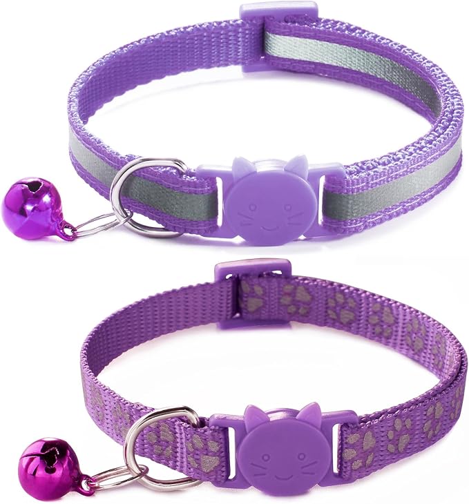 Purple Reflective Cat Collar by HimyBB