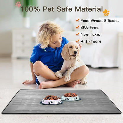 Largest Dog Food Mat, 39.5"x29.5" Silicone Dog and Cat Mat - Image 6