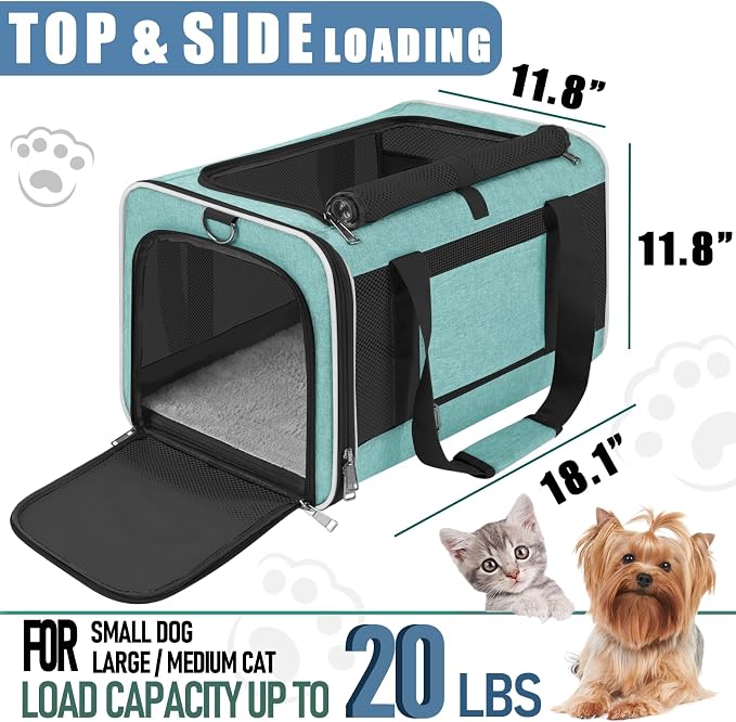 Soft Cat Carrier Large Cat 20 lbs/Kitty Cat Travel Crate - Image 3