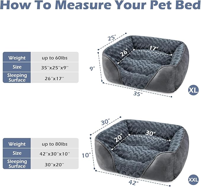 INVENHO XX-Large Dog Bed for Large Medium Small Dogs, Rectangle Washable Dog Bed - Image 3
