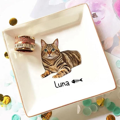 Custom Pet Photo Ring Dish, Personalized Pet Portrait Jewelry Dish, Pet Lover - Image 4