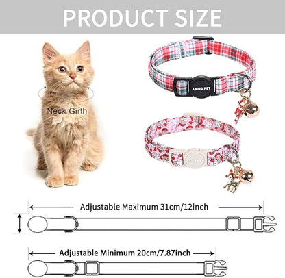 ARING PET 2 Pack Cat Collar, Christmas Breakaway Kitten Small Collars - Image 5