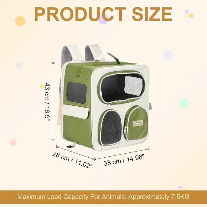 Pet Backpack Carrier, Portable and Ventilated, Nylon Dogs Cats and Small - Image 2