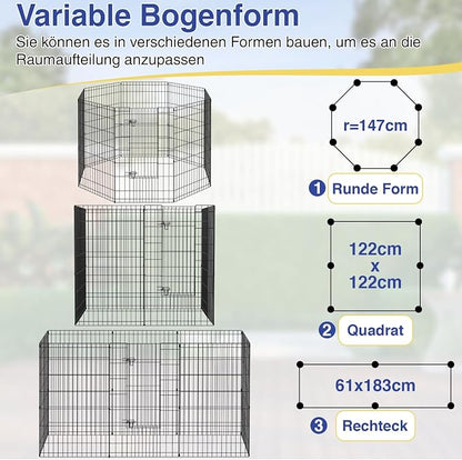 FDW 42 Inch Dog Pen 8 Panel Dog Playpen Indoor Outdoor Metal Puppy Pet Fence - Image 5