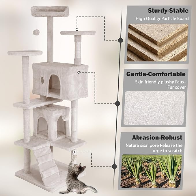 Heavy Duty Cat Tree Tower, Cat Condo, Hanging Ball - Image 3