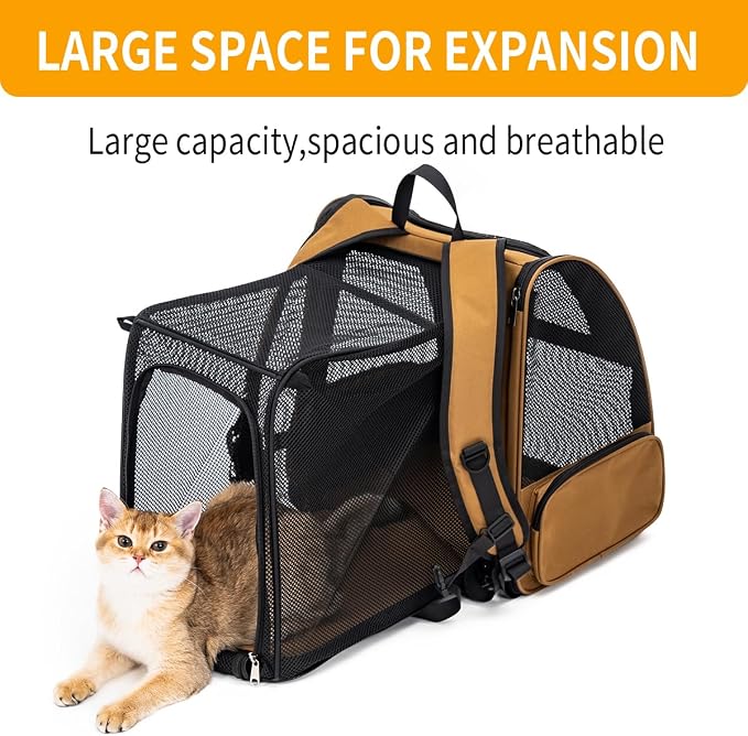 Cat Backpack，Expandable Cat Carrier Backpack, Dog Backpack Carrier and Pet - Image 3