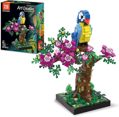 Micro Brick Flower Parrot Toy Building Sets, Home Decor and Office Art Creative by TGBLOCKS
