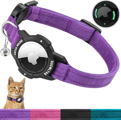 Luminous AirTag Cat Collar Breakaway, OUCWLTAG GPS Cat Collar by OUCWLTAG