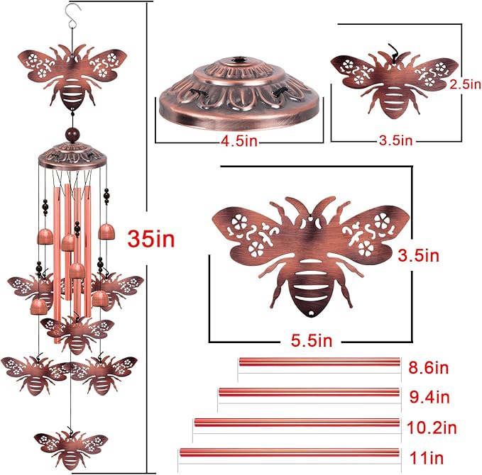 Outdoor Bees Wind Chimes, Gifts - Image 4