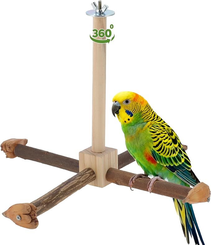 Rotating Bird Perches, Natural Wooden Perch by Renewrevital