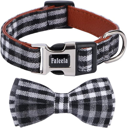 Faleela Soft &Comfy Bowtie Dog Collar, Detachable and Adjustable Bow Tie Collar by Faleela