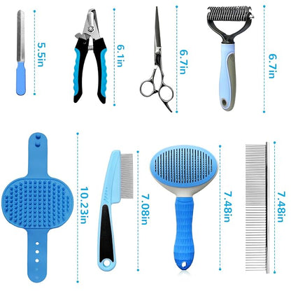 Dog Brush & Grooming Kit – 9-Piece Pet Brush & Deshedding Set - Image 2