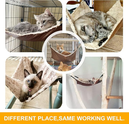JOYELF Cat Hammock Bed, Large Reversible Cat Cage Hammock Hanging Soft Pet Bed - Image 6