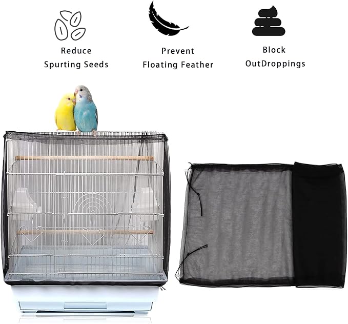 Bird Cage Cover, Parakeet Cage Acessories Adjustable Seed Catcher Birdcage Seed - Image 3