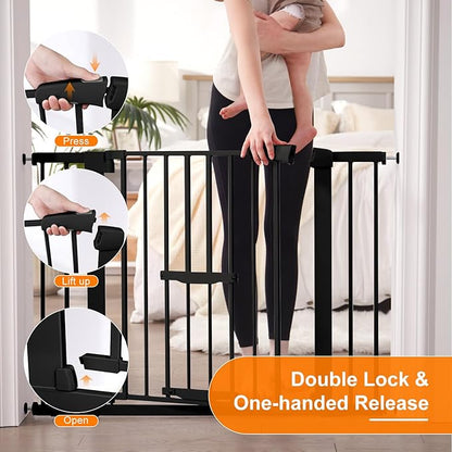 FURTIME 29"-41" Baby Gate with Cat Door Adjustable, Auto Close Dog Gate - Image 4