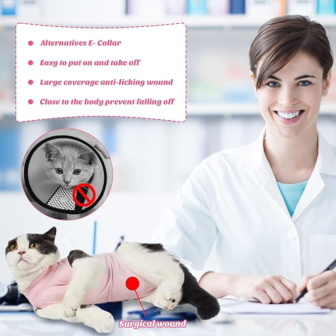 Cat Recovery Suit for Abdominal Wounds or Skin Diseases, Cat Onesie for Cats - Image 2