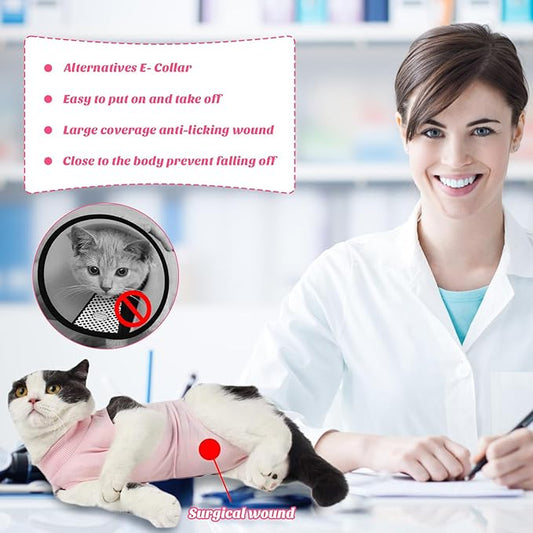 Cat Recovery Suit for Abdominal Wounds or Skin Diseases, Cat Onesie for Cats - Image 2