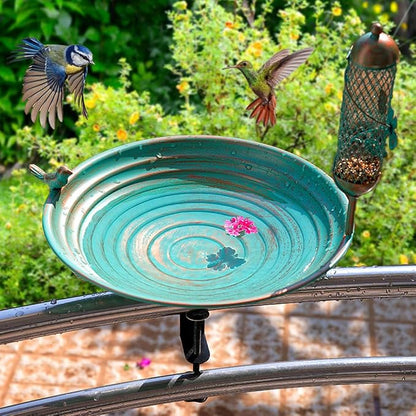 DREAMSOUL 13 Inches Deck Bird Bath, Metal Bird Bath Bowl Unheated by DREAMSOUL