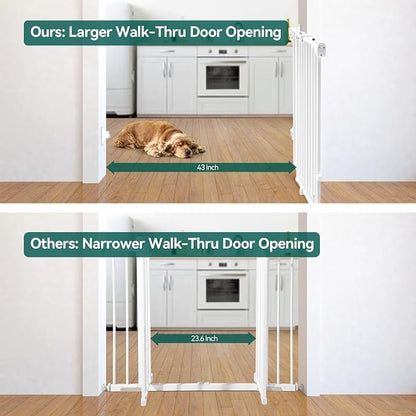Babelio 31.5-55" No Bottom Bar Baby Gate Extra Wide, 2-in-1 Auto Close Dog Gate - Image 7