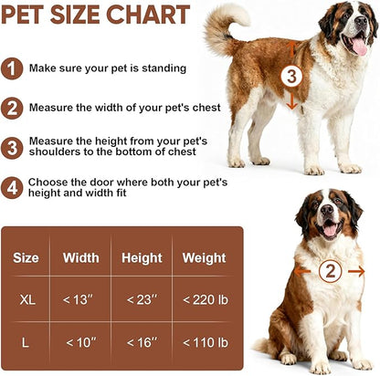 3-Flap XL Dog Door, All Aluminum Alloy Extra Large Dog Door door - Image 5