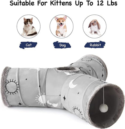 Tempcore Pet Cat Tunnel Tube Cat Toys 3 Way Collapsible, Cat Tunnels - Image 6
