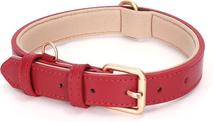 WHIPPY Leather Dog Collar for Small Medium Large Dog Adjustable Soft Breathable by WHIPPY