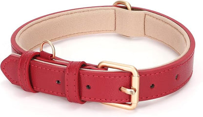 WHIPPY Leather Dog Collar for Small Medium Large Dog Adjustable Soft Breathable by WHIPPY