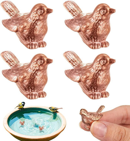 Moxweyeni 4 Pcs Mini Bird Shape Copper Bath Disk Ornaments Copper Bird Bath by Moxweyeni