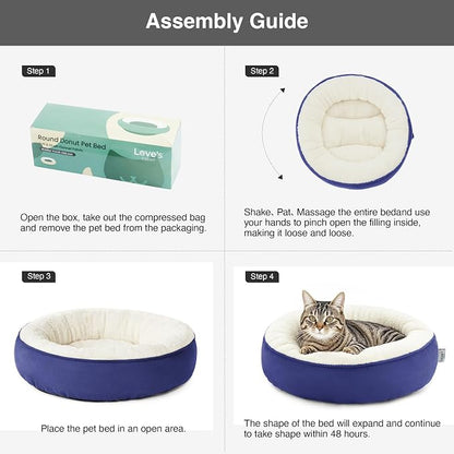 Love's cabin Round Donut Cat and Dog Cushion Bed, 20in Pet Bed - Image 9