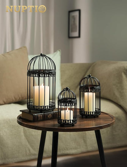 NUPTIO Black Decorative Bird Cage: Birdcage Hanging Lantern - Image 2