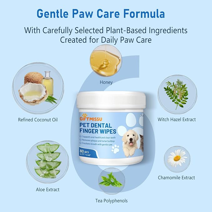 80 Counts Pet Dental Finger Wipes - Image 3