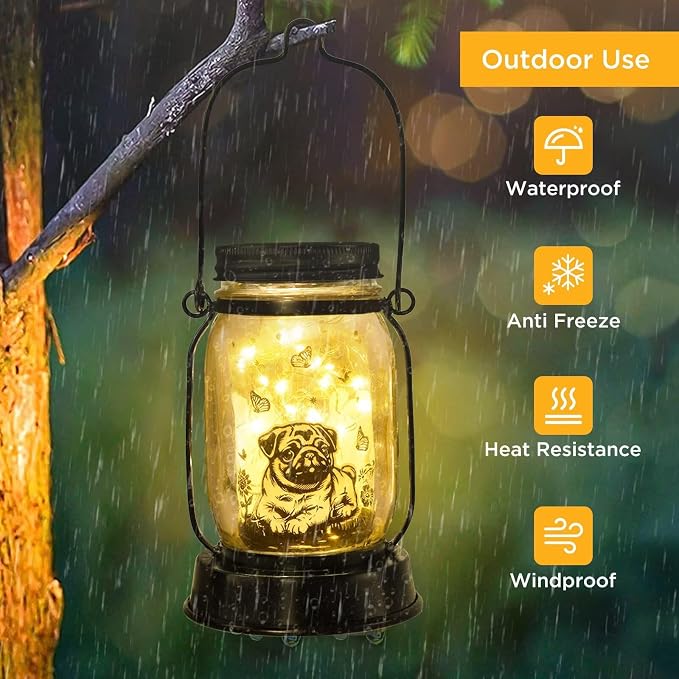 kyoryuger Pug Gifts for Women/Men Pug Solar Lanterns Dog Mom Birthday Dog - Image 6