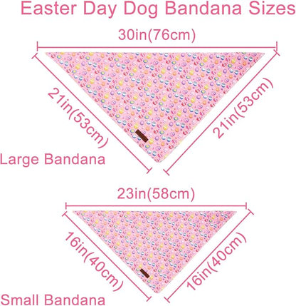 Easter Day Dog Bandana, UP URARA PUP Easter Eggs Triangle Bid Scarf - Image 3