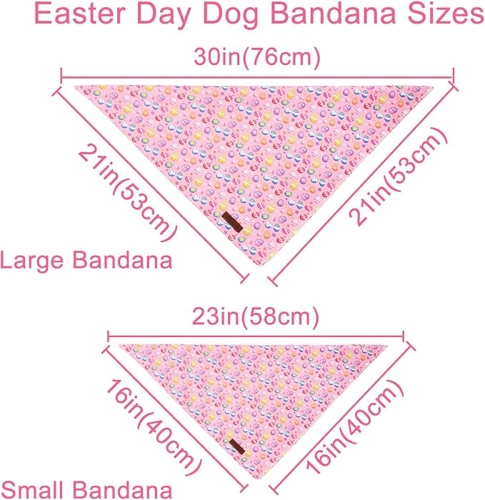 Easter Day Dog Bandana, UP URARA PUP Easter Eggs Triangle Bid Scarf - Image 3