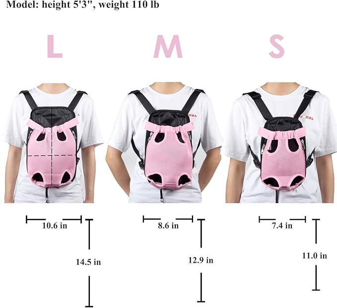 Dog Carrier Pink Legs Out Front Pet Carrier Backpack Comfortable Puppy Bag - Image 6
