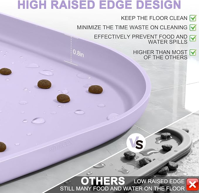 Silicone Pet Food Mat with Raised Edge - Image 4