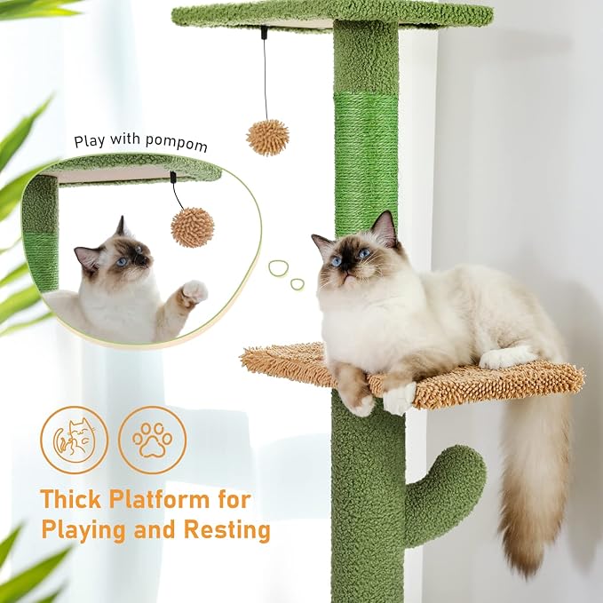 PAWZ Road Cat Tree, Cactus Floor to Ceiling Cat Tower - Image 6