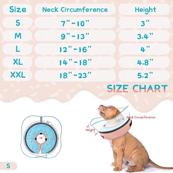 Supet Raised Inflatable Dog Cone Collar to Stop Licking, Soft Dog Cone - Image 6