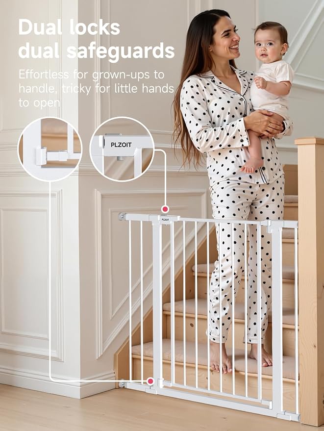 36" Extra Tall Baby Gate for Stairs, 29.5-40.5" Wide Dog Gate for Doorways - Image 3