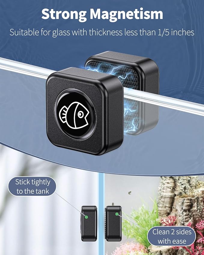 Pawfly Aquarium Magnetic Brush Fish Tank Glass Cleaner 1 Inch Mini Stain - Image 2