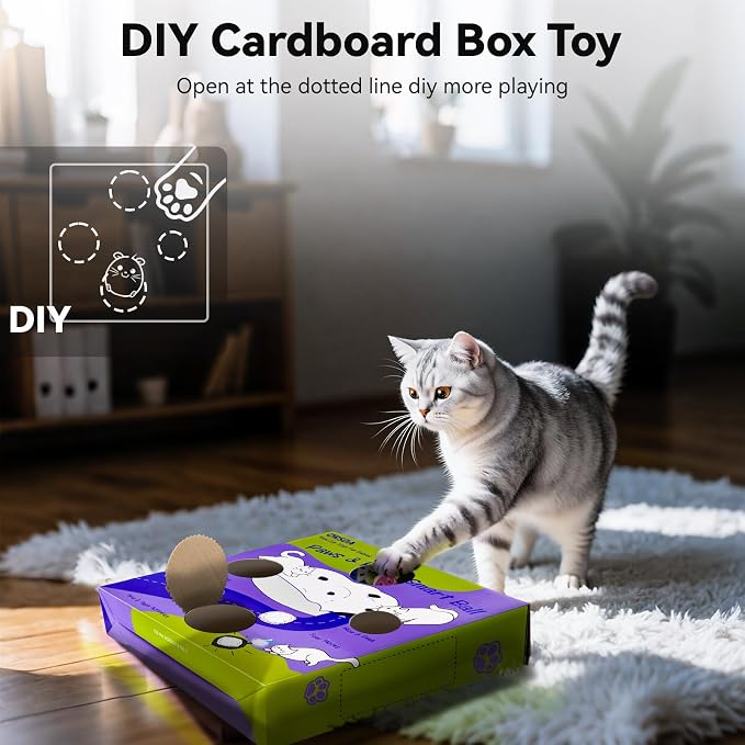 ORSDA Cat Toys for Indoor Cats, Interactive Activated Moving Ball in 7 Holes Mat - Image 7