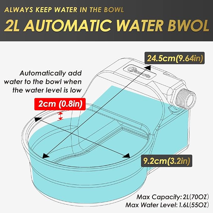 Automatic Dog Water Bowl Dispenser Patented 70OZ Water Dispenser - Image 2