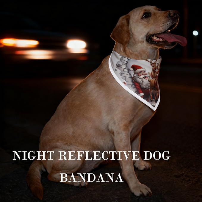 Christmas Dog Bandanas, Reflective Dog Bandana - Image 5