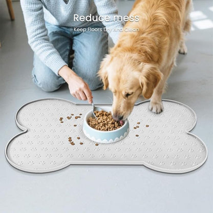 Dog Food Mat Anti-Slip Silicone Dog Bowl Mat Thicker Pet Placemat Waterproof - Image 8
