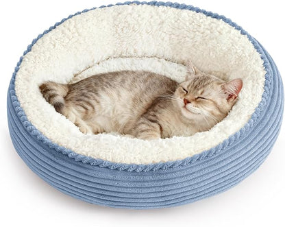 Love's cabin Round Donut Cat and Dog Cushion Bed, 20in Pet Bed by Lovescabin