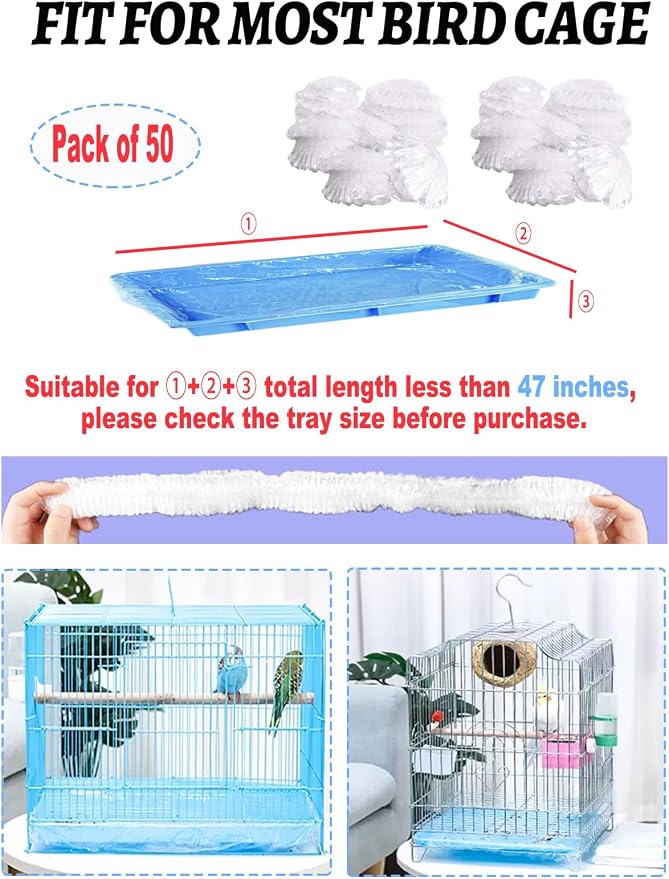 Disposable Bird Cage Liners Clear Plastic Parakeet Cage Liner Bag - Image 2