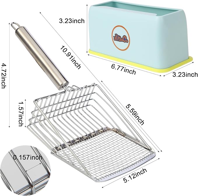 Cat Litter Scoop, Metal Scooper, Deep Shovel, Ergonomic Handle, Kitten Poop - Image 2