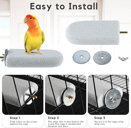 3PCS Bird Beak Grinding Stone, Natural Pumice Bird Parrot Cage Perch Stand - Image 6