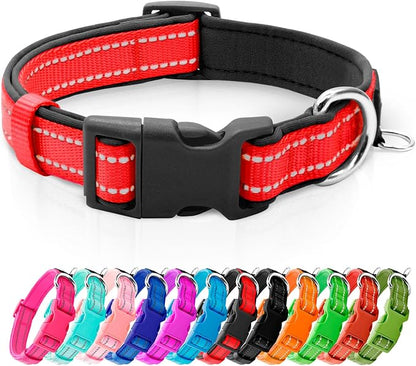 azuza Reflective Dog Collar, Soft Neoprene Padded Pet Collar by azuza