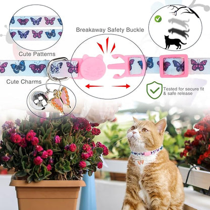 Cat Collar Breakaway with Bells, 3 Pack Spring Flower Cat Collars - Image 5